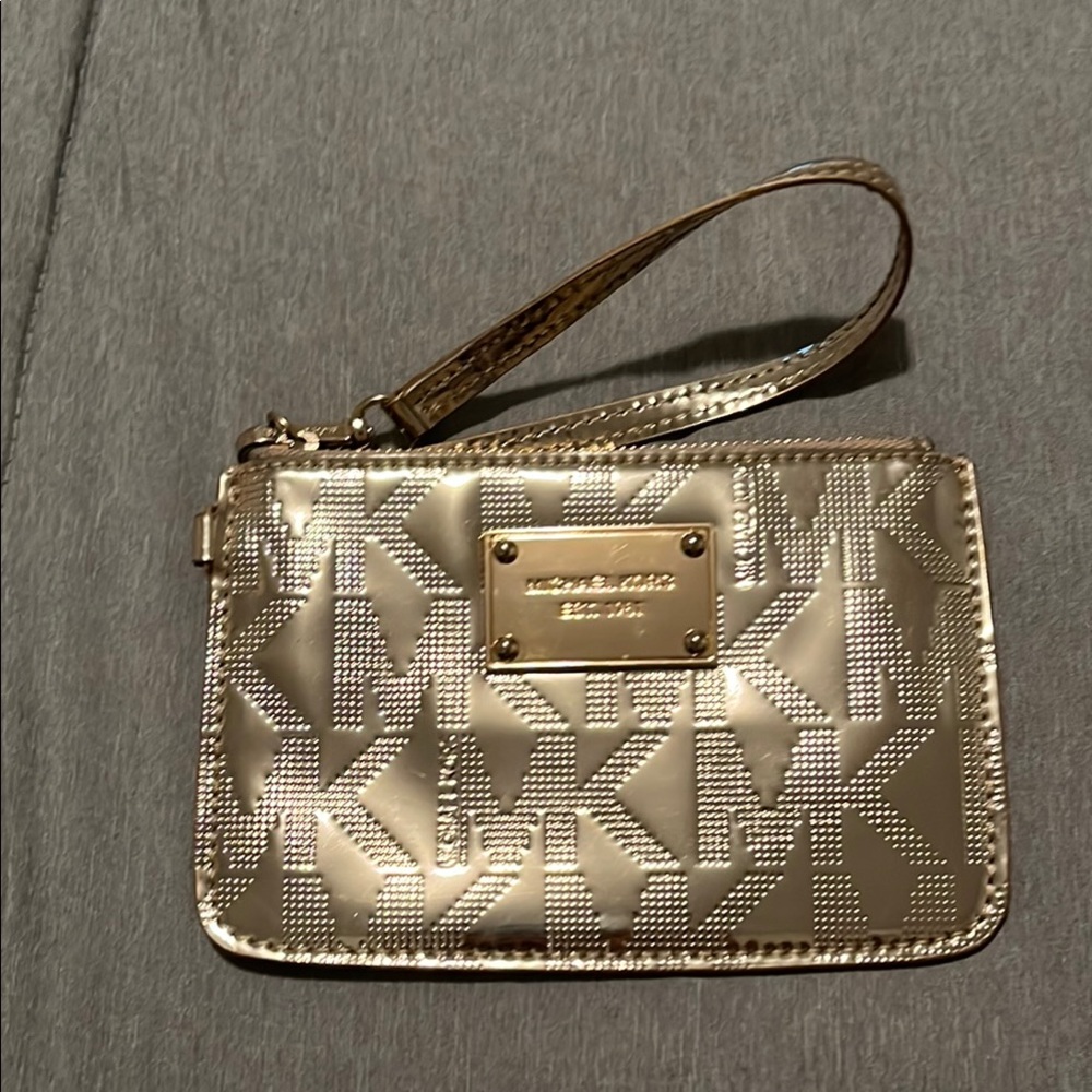 Michael Kors Gold Wristlet Clutch